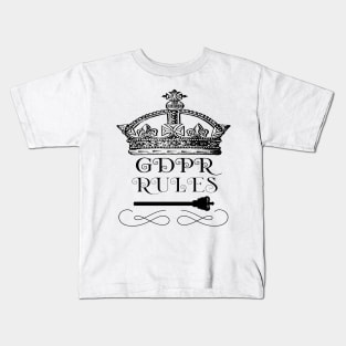 GDPR Rules Crown Kids T-Shirt